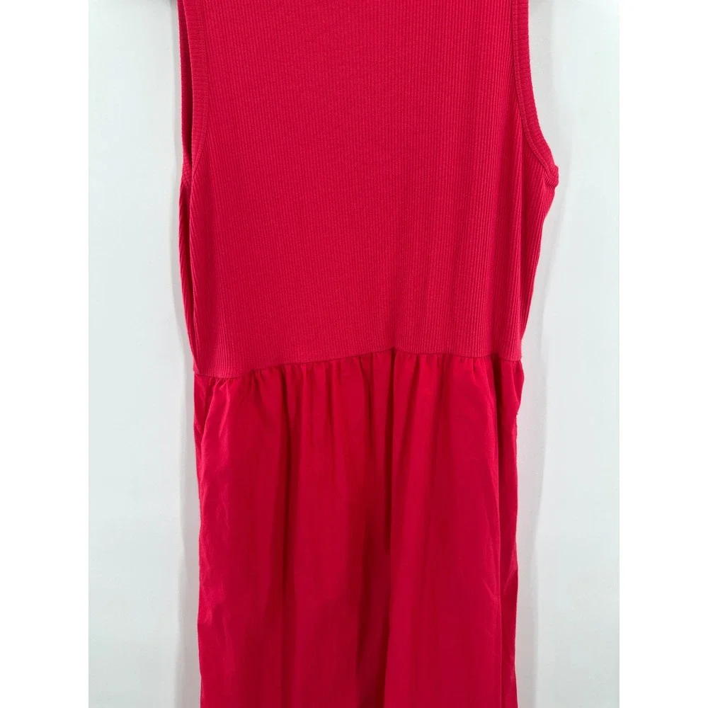 J. Crew Ribbed Knit Mixy Dress Pink Large